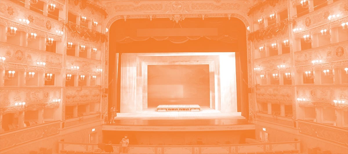 The inside of an empty vintage theater